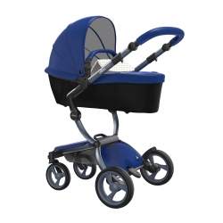 Коляска Mima Xari Royal blue, шасі Graphite grey, матрасики Sandy beige