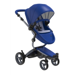 Коляска Mima Xari Royal blue, шасі Graphite grey, матрасики Pixel blue