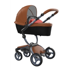 Коляска Mima Xari Camel, шасі Graphite grey, матрасики Coral red